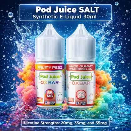 Pod Juice SALT Synthetic E-Liquid 30ml - Peach Ice / 10mg - Vapeciga