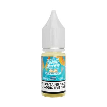 Cloud Nurdz Iced Peach Blue Razz Nic Salt Vape Juice - 10 Pack - Strength 20mg