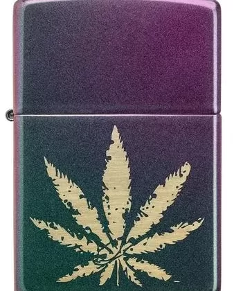 Zippo Lighter – Iridescent Marijuana Leaf