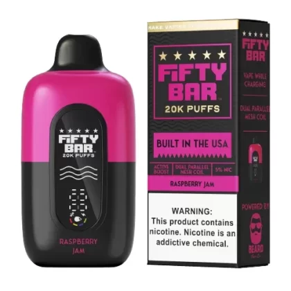 Raspberry Jam Disposable Vape (20000 Puffs) by Fifty Bar 20K - Vape Product (0FF268)