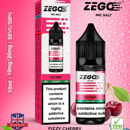 Zego Fizzy Cherry Nic Salt Vape Juice - 10 Pack - 20mg