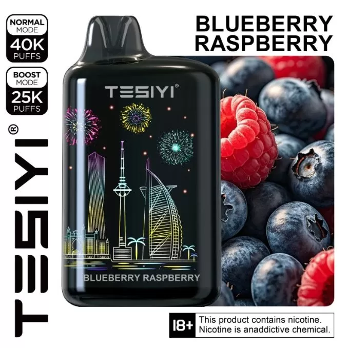 Tesiyi Ultra Max Rechargeable Disposable Vape (40,000 Puffs) - Blueberry Mint / 50 mg - Image 2