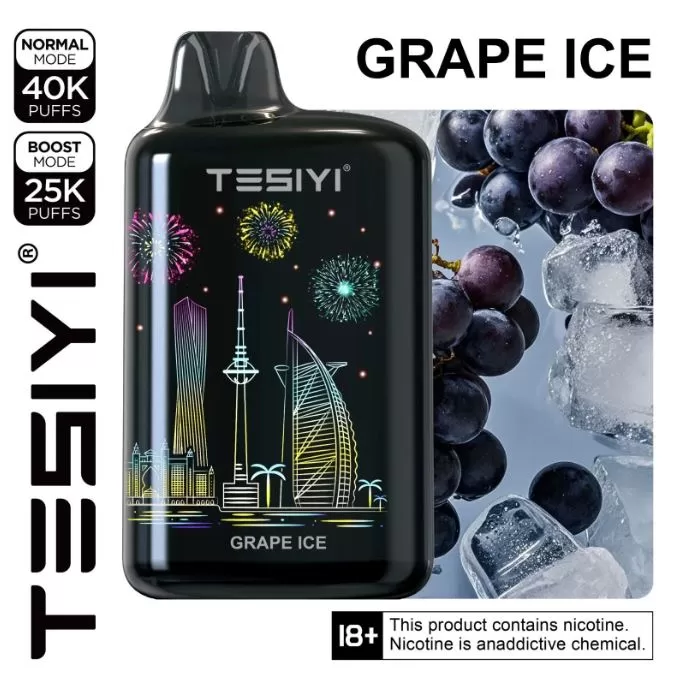 Tesiyi Ultra Max Rechargeable Disposable Vape (40,000 Puffs) - Blueberry Mint / 50 mg - Image 3