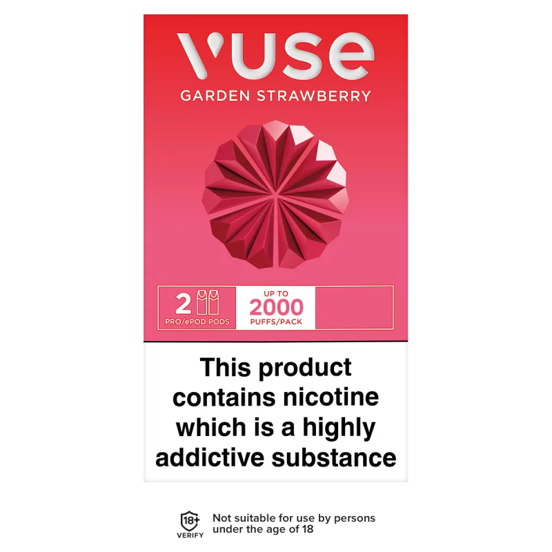 Vuse Pro Pods vPro Garden Strawberry - 12mg - 12mg - Vape Product (330226)