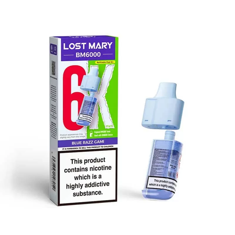 Lost Mary BM6000 Blue Razz Gami Prefilled Vape Pods