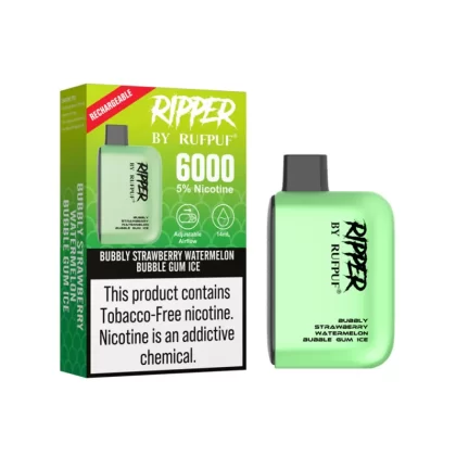 Ripper Bubbly Strawberry Watermelon Bubble Gum Ice Disposable Vape 50mg – 6000Puffs