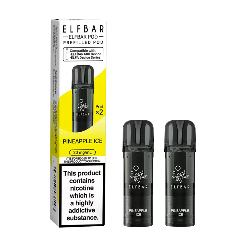 Pineapple Ice Elfbar 600 Pods - 20mg - Vape Product (C66339)