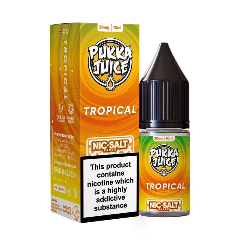 Pukka Juice Nic Salt E-Liquid Tropical - Nicotine Strength#20mg>10mg (2FF168)