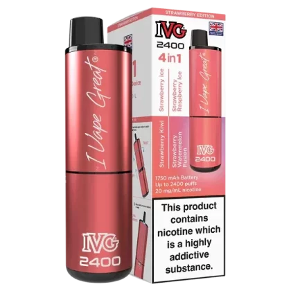 IVG 2400 Rechargeable Vape Strawberry Edition