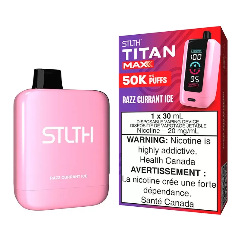 STLTH Titan Max Disposable Vape Device – Razz Currant Ice