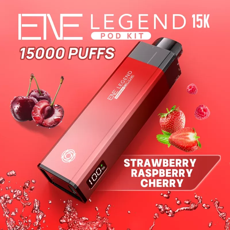 Straw Raspberry Cherry Elux Legend 15K Puff Prefilled Pod Kit – £6.89