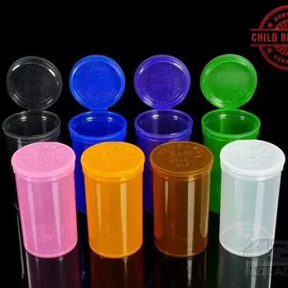 Squeezetops® PST19 Transparent Mix Child Resistant Containers 900/Box