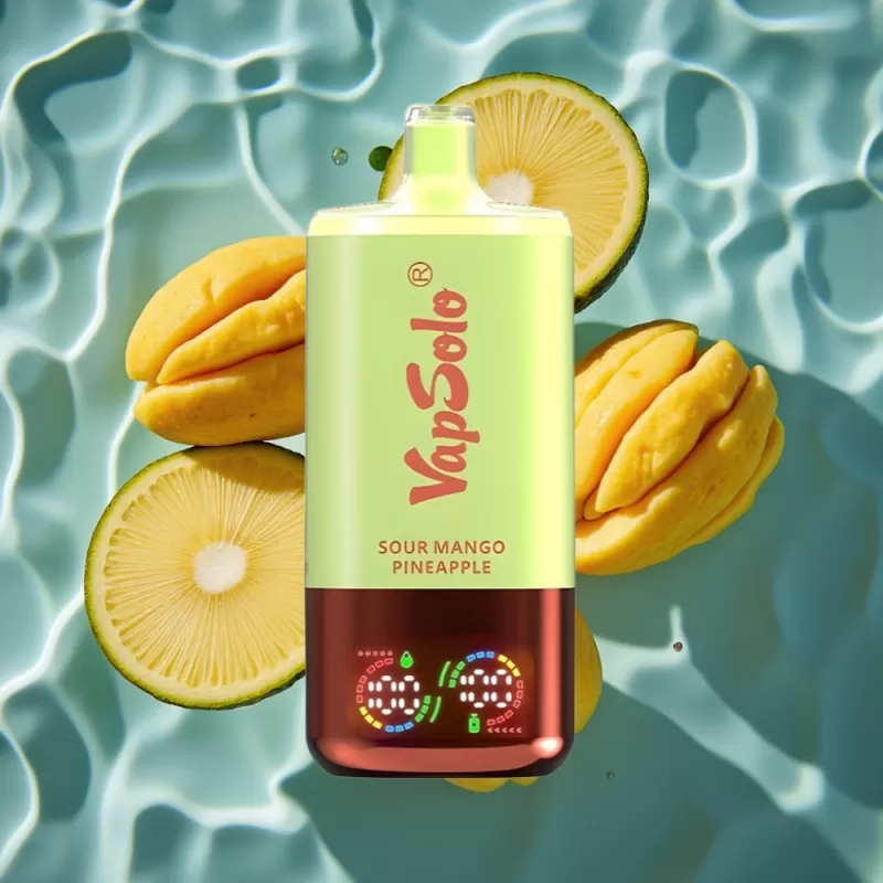 VapSolo Triple 30000 Puffs Disposable Vape – Sour Mango Pineapple, 40ml, Type-C, 20mg/50mg - Bangvapeaustralia