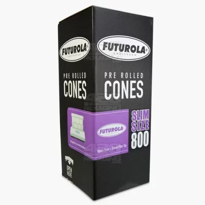 FUTUROLA | Slim Size Pre-Rolled Cones | 98mm – Classic White Paper – 800 Count