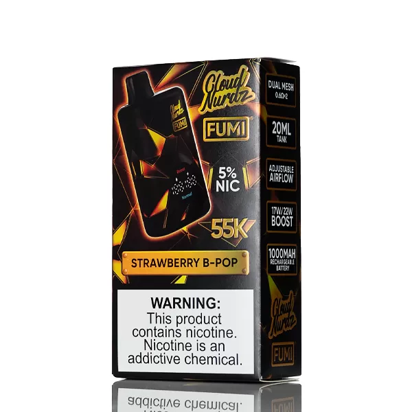FUMI X Cloud Nurdz 55K 55000 Puffs Disposable Vape - 20mL - Strawberry Banana - Image 3