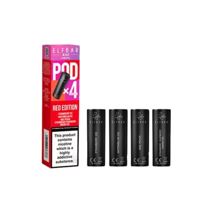 Elf Bar 4in1 Red Edition Pods (4 Pack) - Strength#20mg (8578AE)