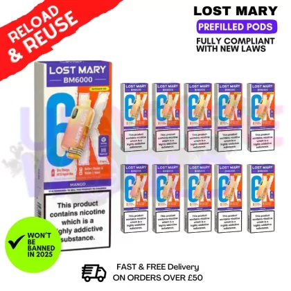 Mango Lost Mary BM6000 Replacement Pods BOX OF 10