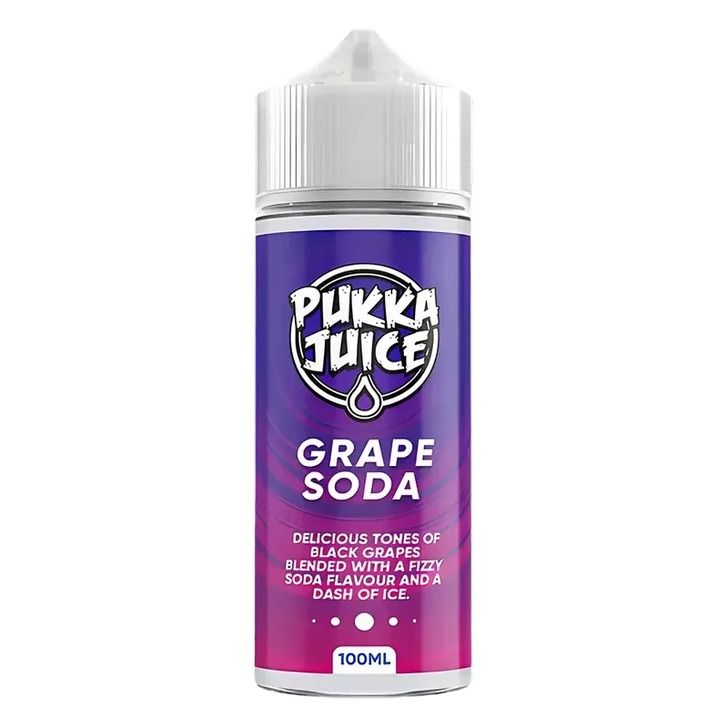 Pukka Juice Grape Soda Vape Juice 100ml - Size#0 Nic Shots>1 x 18mg Nic Shot>2x 18mg Nic Shot