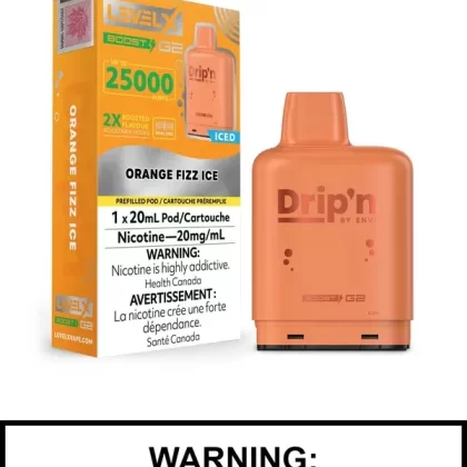 Orange Fizz Ice Drip’n Level X Boost G2 Pods
