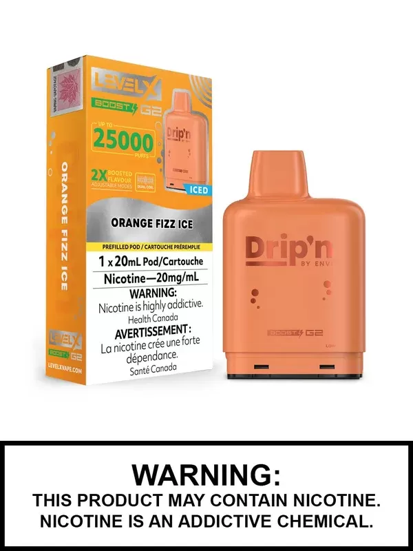 Orange Fizz Ice Drip’n Level X Boost G2 Pods
