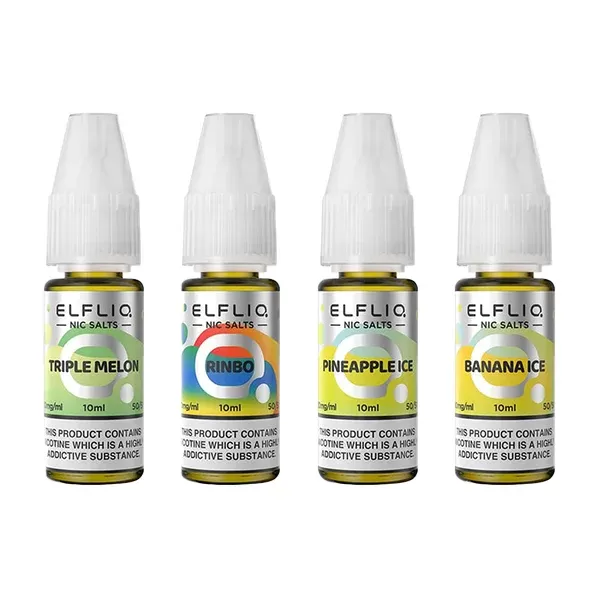 Elf Bar ELFLIQ 10ml e liquid 5mg strength - Flavour#Apple Peach>Elfbull Ice>Apple Blackcurrant>Gami>Grape Berry>Mint Tobacco>Peace Mint>Sour Lemon