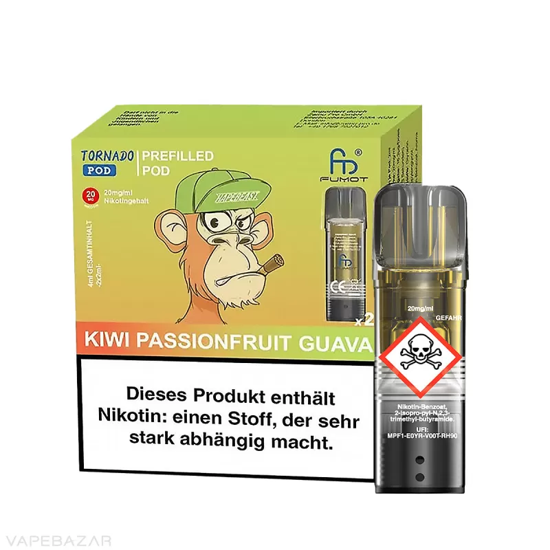 RandM Tornado Pods – Kiwi Passionfruit Guava (2er Pack) - RandM / Passionsfrucht / Kiwi / ca. 1200 / 20mg/ml - Image 3