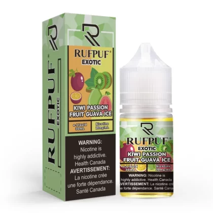 RufPuf Exotic Kiwi Passion Fruit Guava Ice Nic Salt – 30ml - Vape Product, Vape Product