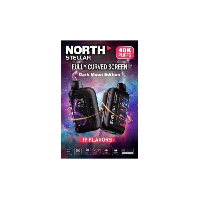 North Stellar Dark Moon 40K Disposable Vape Curved Screen - Bangvapeaustralia - Image 2