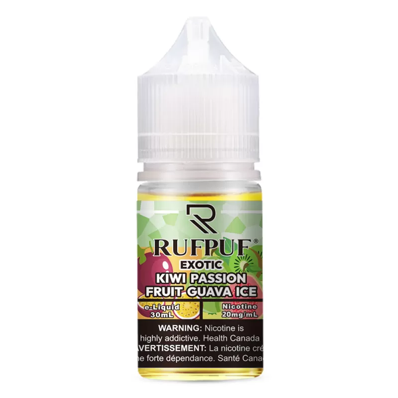 RufPuf Exotic Kiwi Passion Fruit Guava Ice Nic Salt – 30ml - Vape Product, Vape Product - Image 2