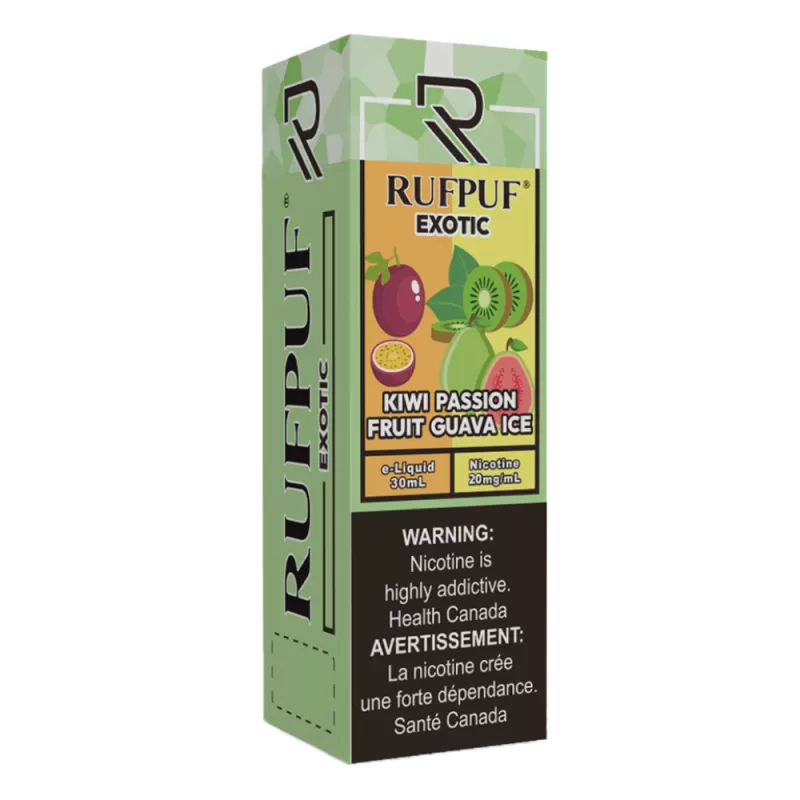RufPuf Exotic Kiwi Passion Fruit Guava Ice Nic Salt – 30ml - Vape Product, Vape Product - Image 3