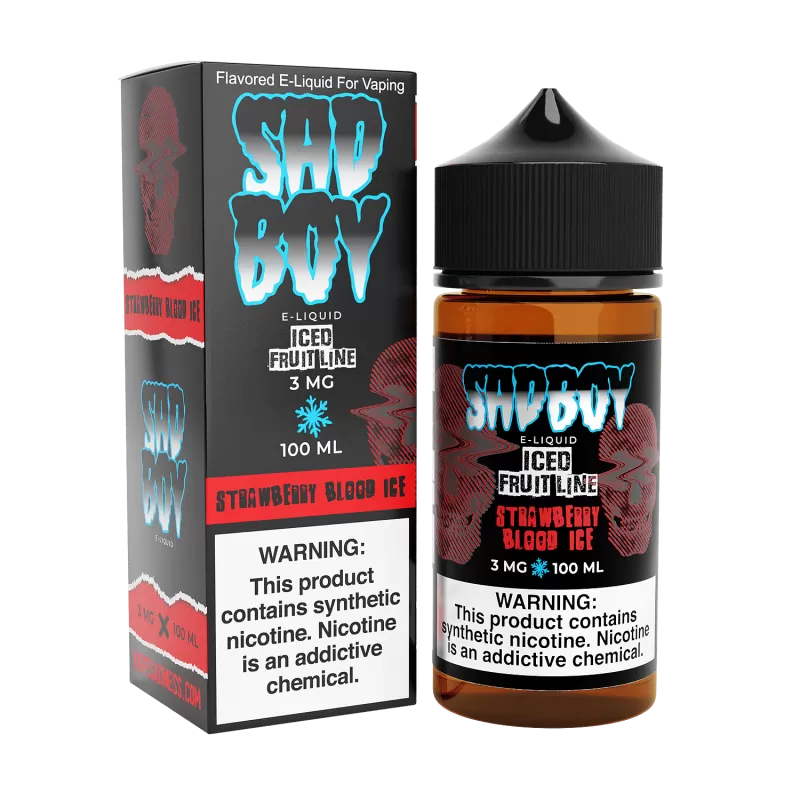 SADBOY E-Liquid - Strawberry Blood ICE 100ML - Iced Fruit Line Series - 3MG