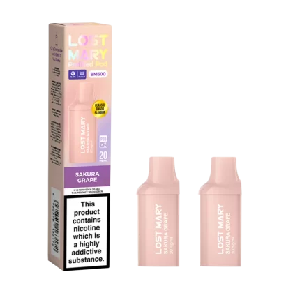 Sakura Grape Lost Mary BM600 Pods - 20mg - Vape Product