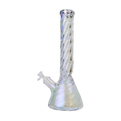 Human Grade – Twisted Iridescent Beaker 15″ - Ecigdepot