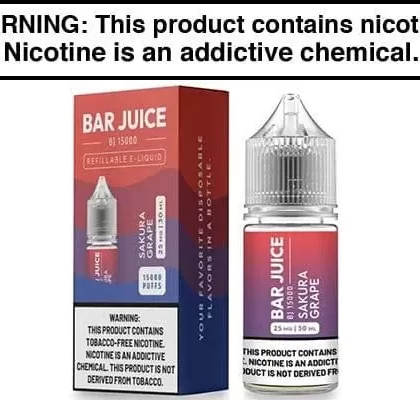SAKURA GRAPE BY BAR JUICE BJ15000 SALTS 30ML - Vapejuice