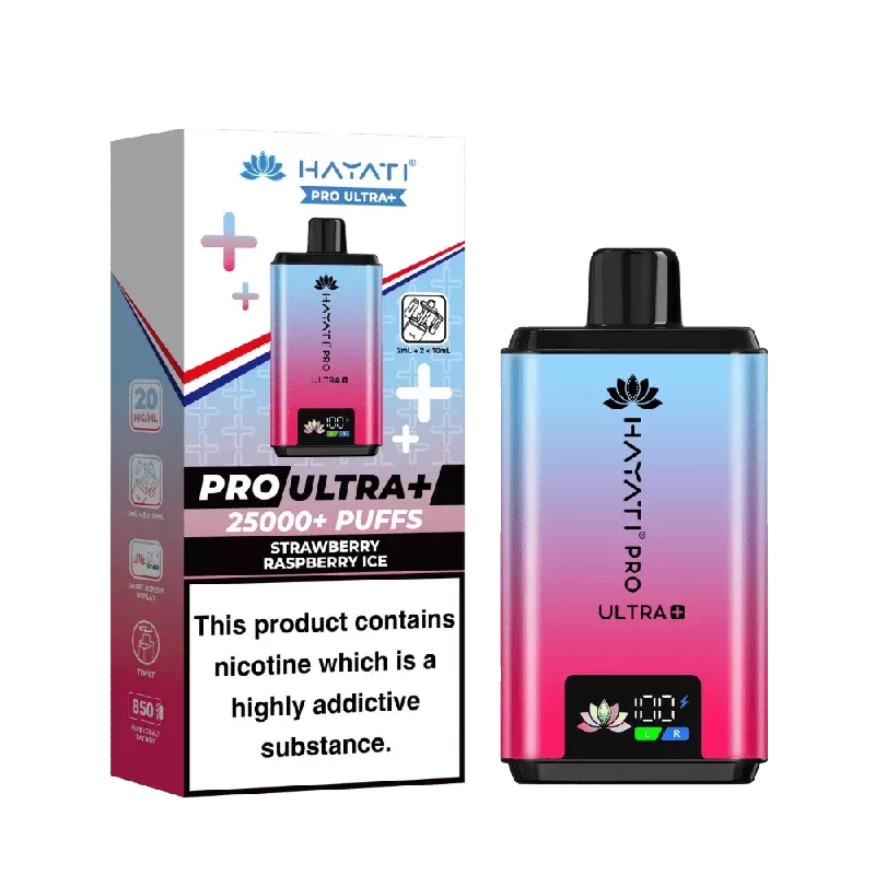 Hayati Pro Ultra Plus 25k Puffs Vape Kit Strawberry Raspberry Ice