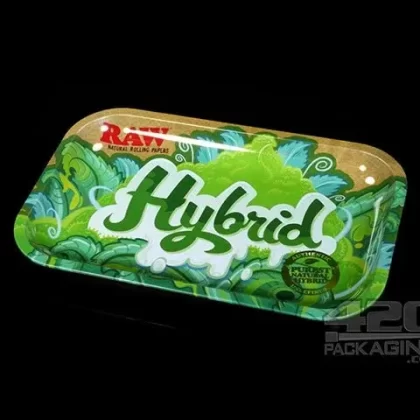 RAW Strains Hybrid Small Metal Rolling Tray - Ejuicewarehouse