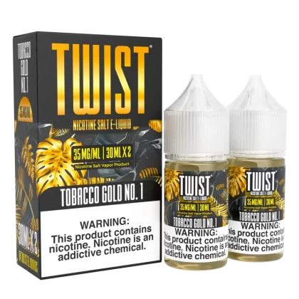 TWIST Nicotine Salt E-Liquid - Tobacco Gold No.1 - 60ML E-Liquid (Twin 30ML Pack)
