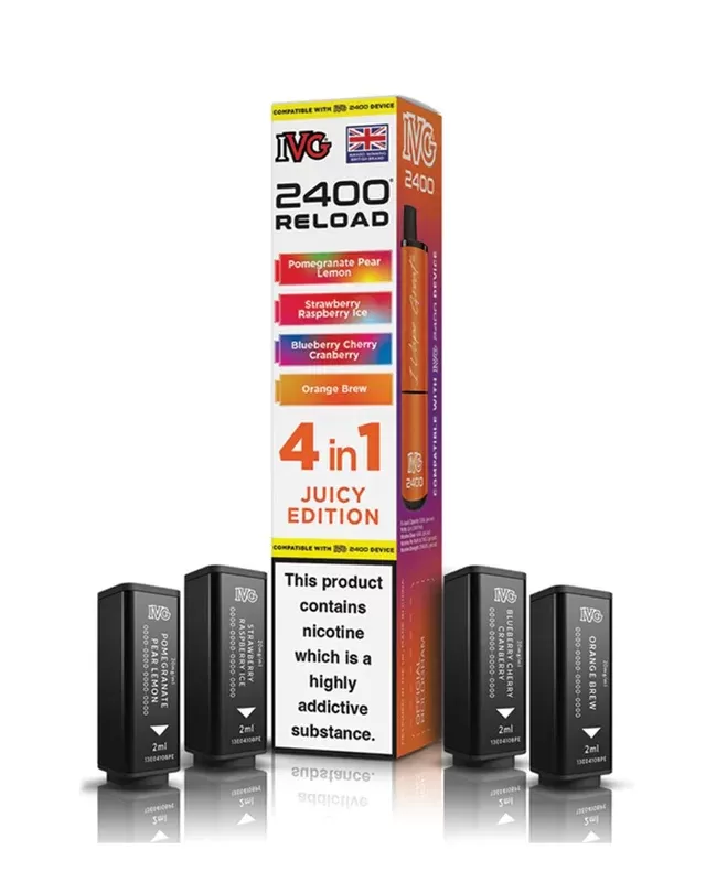 Juicy Edition IVG 2400 Reload Refill Pods (x4) - Vape Product
