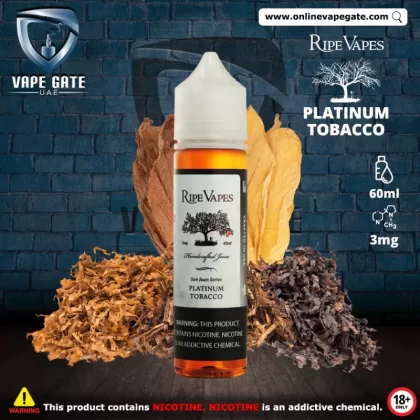 Platinum Tobacco - 60ml E liquid by Ripe Vape - 3 mg / 60 ml