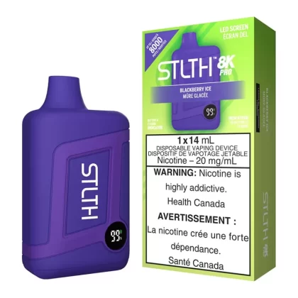 STLTH 8K Pro Disposable Vape Device - Blackberry Ice - 20mg/ml