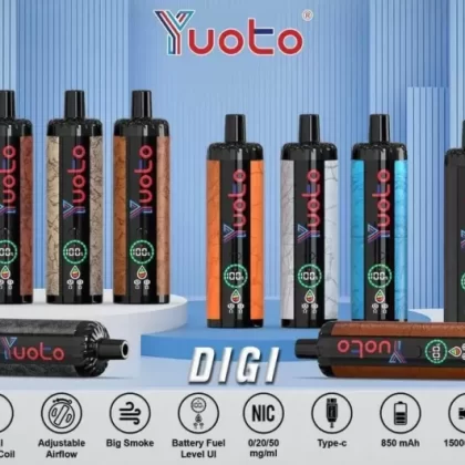Yuoto Digi 15000 Puffs Disposable Device - flavor#Blueberry Hookah>Coke Ice>Grape Hookah>Blueberry Ice>Passion Fruit>Coconut Melon>Mint Ice>Energy Drink>Mango Ice>Water Melon Ice>Watermelon (8526E7)