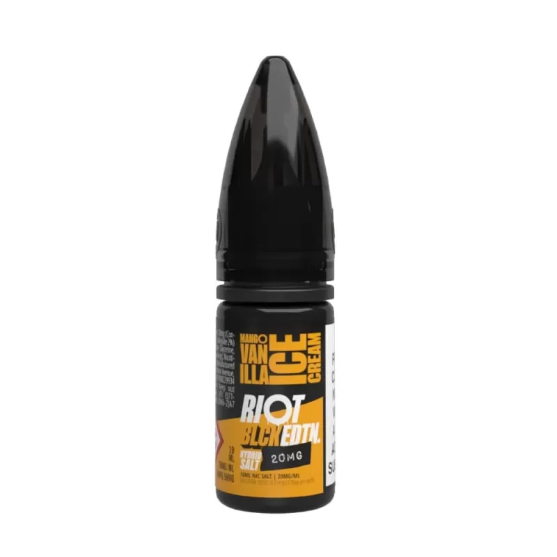 Mango Vanilla Ice Cream E-Liquid Black Edition by Riot Squad (10ml) - 5mg