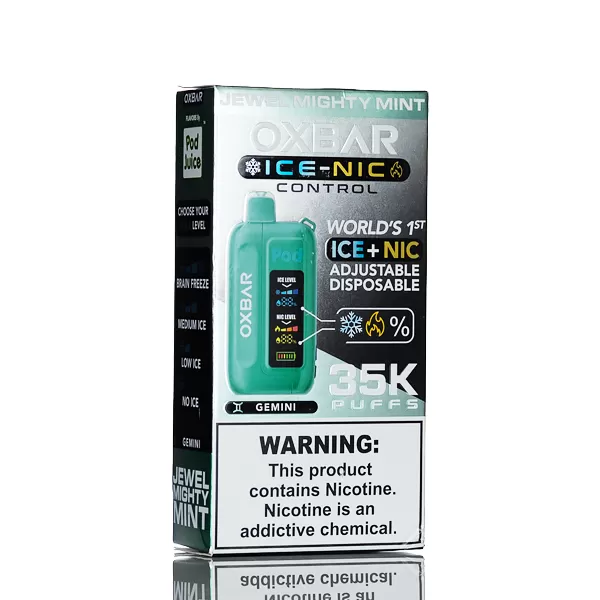 OXBAR X Pod Juice Ice-Nic Control 35K Puffs Disposable Vape - Watermelon Apple Gush - Image 3