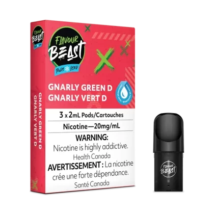 Flavour Beast Pod Pack – Gnarly Green D 20mg (3pk)