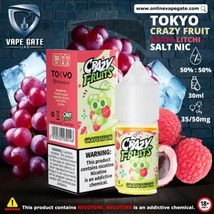 Tokyo Crazy Fruits Grape Litchi Saltnic 30ml - 35 mg - 30 ml