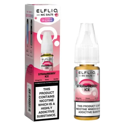 Strawberry Ice Nic Salt E-Liquid by Elf Bar Elfliq (10ml) - 5mg