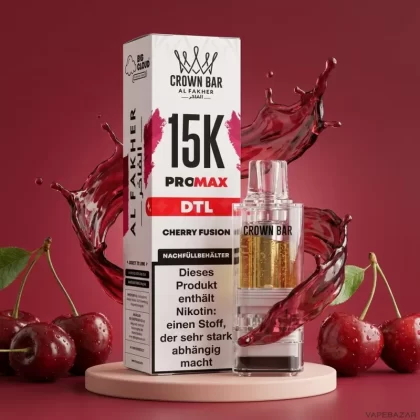Al Fakher Pods Crown Bar 15K Pro Max – DTL 6mg – Cherry Fusion