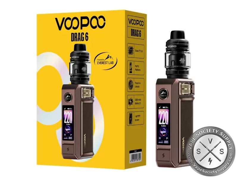 VOOPOO DRAG 6 220W Starter Kit - Black, Blue - Image 2