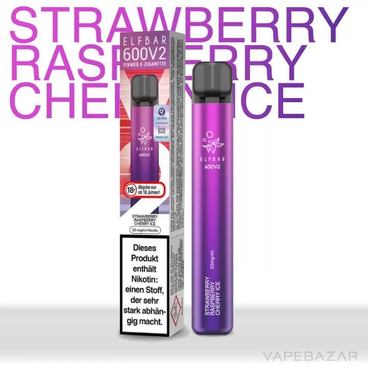 Elf Bar 600 V2 – Strawberry Raspberry Cherry Ice - Elf Bar / 360 mAh / 20mg/ml / ca. 600 - Image 2