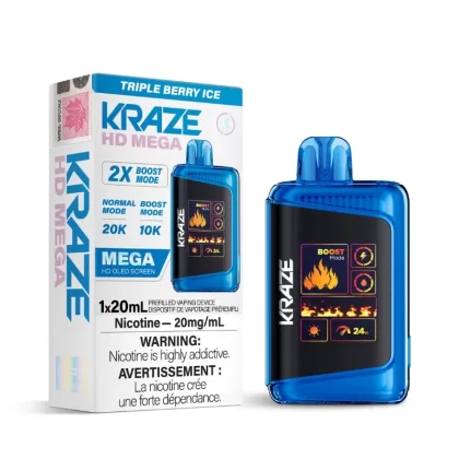 Kraze HD Mega Triple Berry Ice (20K Puffs) Disposable Vape